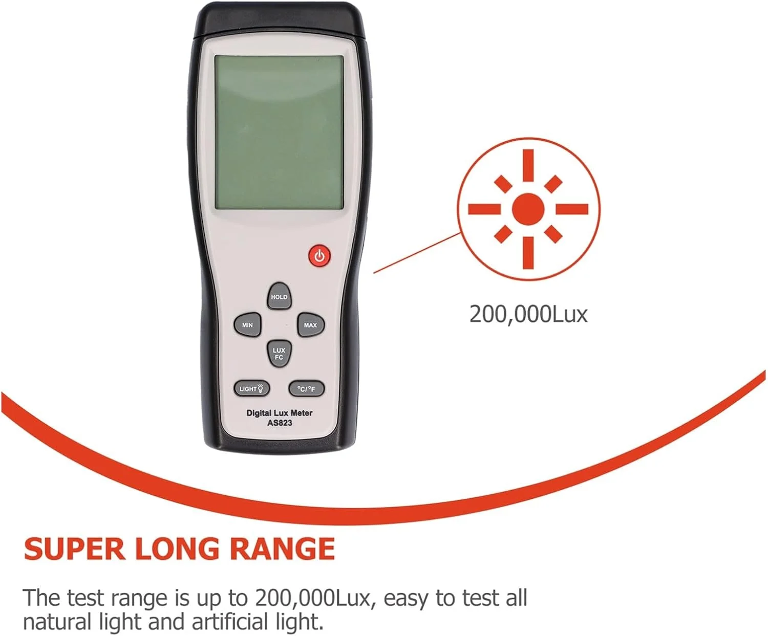 نورسنج دیجیتال دستی GHQERTY، نورسنج با محدوده تشخیص گسترده، نورسنج دیجیتال با دقت بالا برای مصارف خانگی و کشاورزی