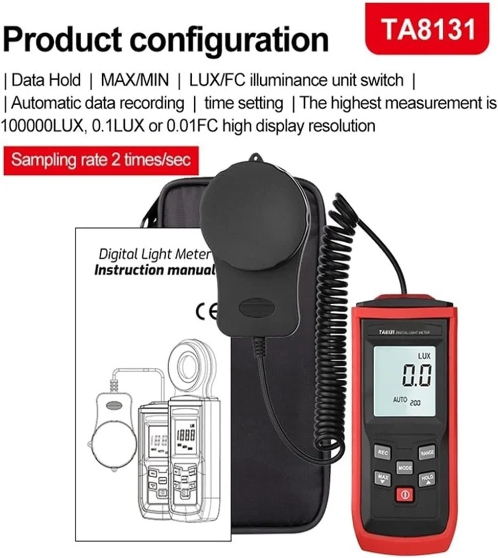 نور سنج دیجیتال GHQERTY، نور سنج دستی عکاسی، نور سنج جدا شونده، نور سنج لوکس/Fc، ابزار تست محیطی مناسب برای مزرعه، سوپرمارکت، فتومتر دیجیتال نور سنج دیجیتال GHQERTY، نور سنج دستی عکاسی، نور سنج جدا شونده، نور سنج لوکس/Fc، ابزار تست محیطی مناسب برای مزرعه، سوپرمارکت، فتومتر دیجیتال