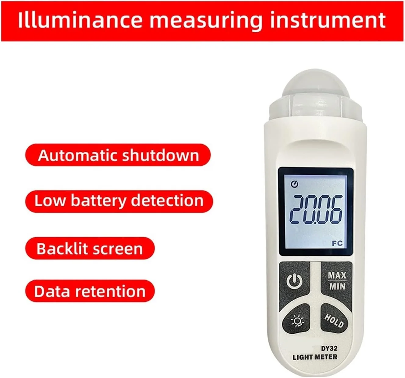 نورسنج دیجیتال دستی SilteD، 200,000 LUX، نورسنج عکاسی دیجیتال، نورسنج یکپارچه، نورسنج لوکس/Fc، تستر محیطی نور