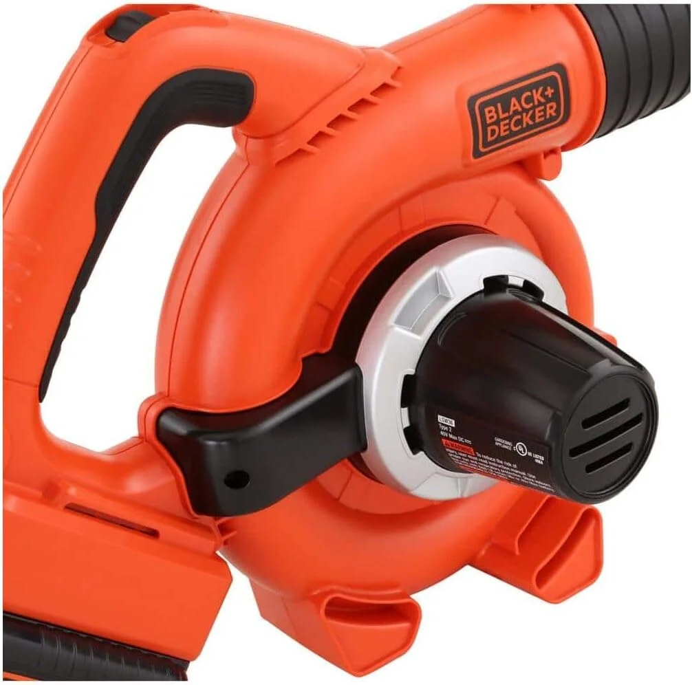 دمنده برگ بی سیم BLACK+DECKER به همراه باتری و شارژر، POWERCOMMAND 40V MAX 90 CFM سرعت متغیر تا 120 مایل در ساعت، دمنده برگ باتری خور، جاروبرقی سطوح سخت و حیاط (LSW36)