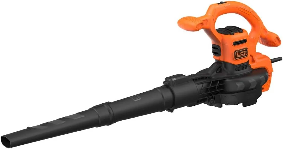 BLACK+DECKER 3-in-1 Electric Blower/Vacuum/Mulcher, 2600W, 315 km/h Blowing Speed, 40L Collection Bag, Quick-Release, Efficient Impact Shredder, ECO Friendly, Black/Orange - BEBLV260-GB