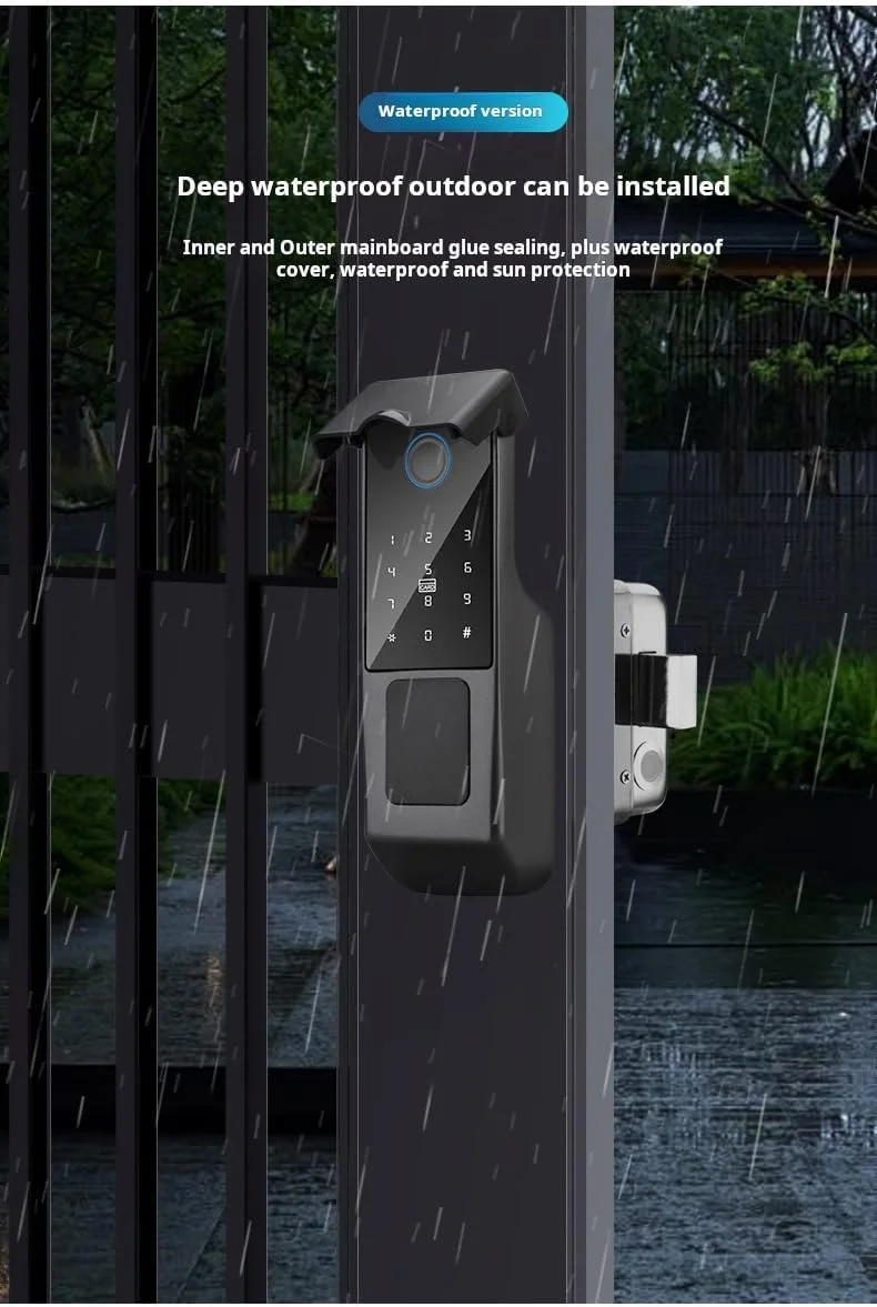 قفل درب هوشمند ضد آب Xenocam برای فضای باز، قفل ریم هوشمند درب، قفل اثر انگشت وای فای، پشتیبانی از رمز عبور | کارت IC | کلید، کنترل دسترسی دیجیتال درب برای Tuya قفل درب هوشمند ضد آب Xenocam برای فضای باز، قفل ریم هوشمند درب، قفل اثر انگشت وای فای، پشتیبانی از رمز عبور | کارت IC | کلید، کنترل دسترسی دیجیتال درب برای Tuya