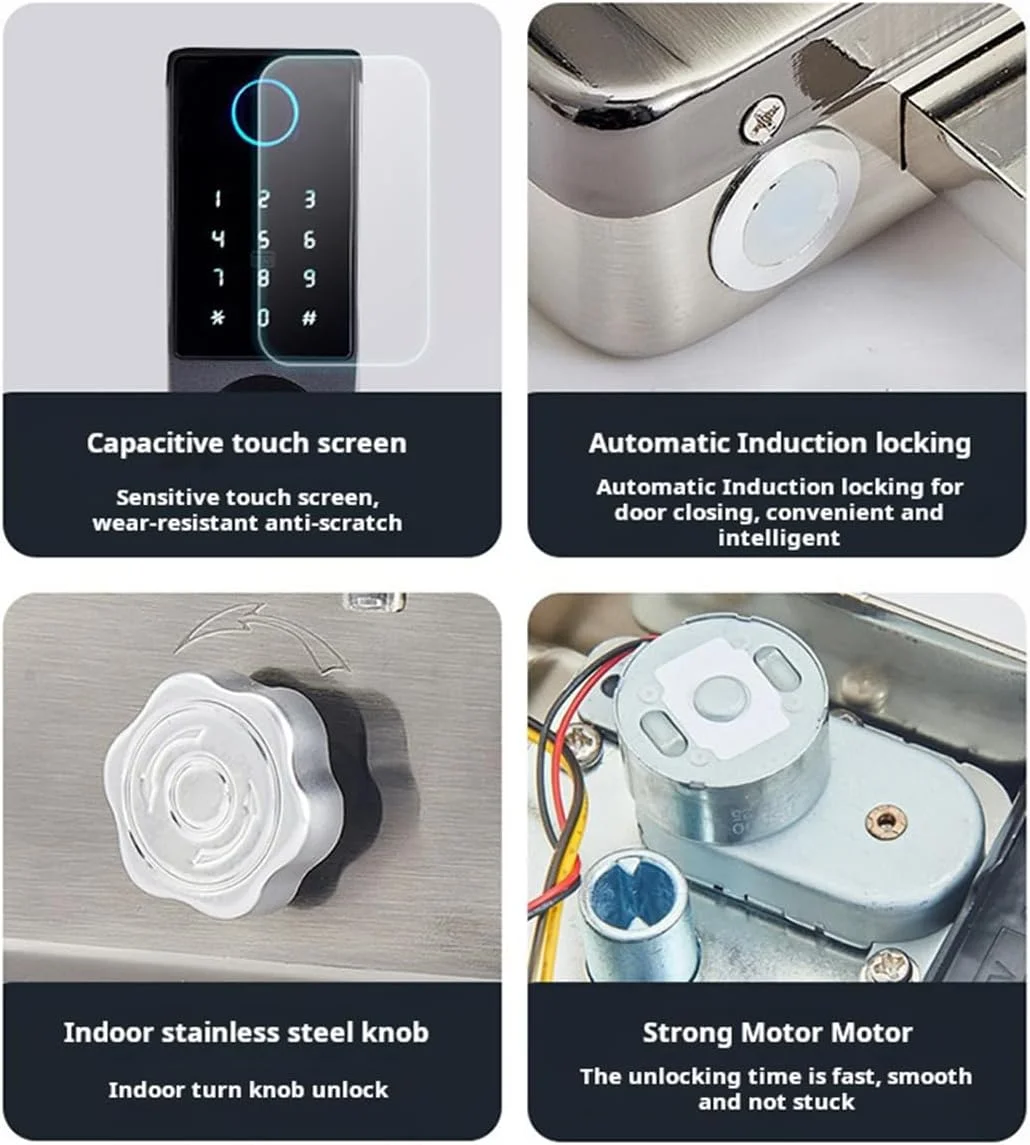 قفل درب هوشمند ضد آب Xenocam برای فضای باز، قفل ریم هوشمند درب، قفل اثر انگشت وای فای، پشتیبانی از رمز عبور | کارت IC | کلید، کنترل دسترسی دیجیتال درب برای Tuya قفل درب هوشمند ضد آب Xenocam برای فضای باز، قفل ریم هوشمند درب، قفل اثر انگشت وای فای، پشتیبانی از رمز عبور | کارت IC | کلید، کنترل دسترسی دیجیتال درب برای Tuya