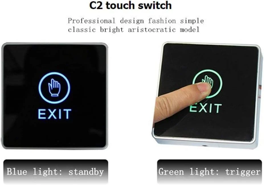 دکمه خروج لمسی WellingtonAE، دکمه رهاسازی خروج درب، سیستم کنترل دسترسی امنیتی با نشانگر LED برای قاب دروازه دکمه خروج لمسی WellingtonAE، دکمه رهاسازی خروج درب، سیستم کنترل دسترسی امنیتی با نشانگر LED برای قاب دروازه