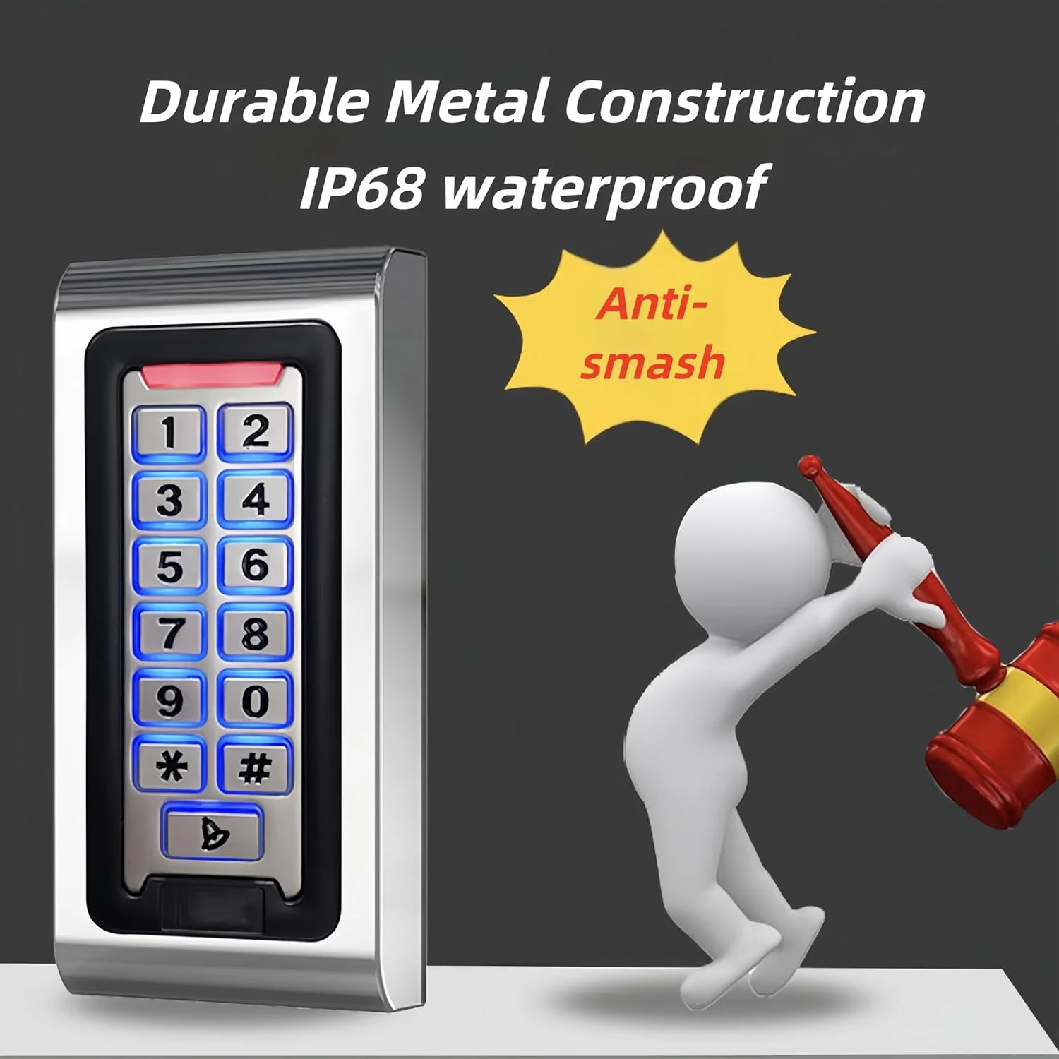 صفحه کلید بازکننده درب گاراژ هوشمند وای فای، سیستم کنترل دسترسی بی سیم فلزی ضد آب IP68، سیستم ورودی زنگ درب بی سیم با نور پس زمینه و گزینه های باز کردن قفل متعدد برای درب گاراژ صفحه کلید بازکننده درب گاراژ هوشمند وای فای، سیستم کنترل دسترسی بی سیم فلزی ضد آب IP68، سیستم ورودی زنگ درب بی سیم با نور پس زمینه و گزینه های باز کردن قفل متعدد برای درب گاراژ