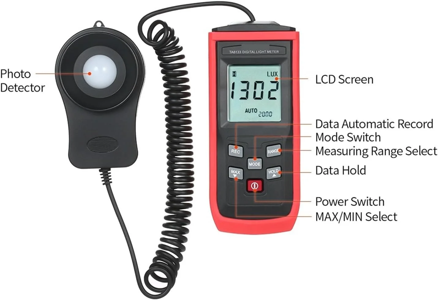 نورسنج، نورسنج دیجیتال دستی کوچک LUX متر LCD لومینومتر فوتومتر دیجیتال نورسنج 0-199999 لوکس روشنایی سنج