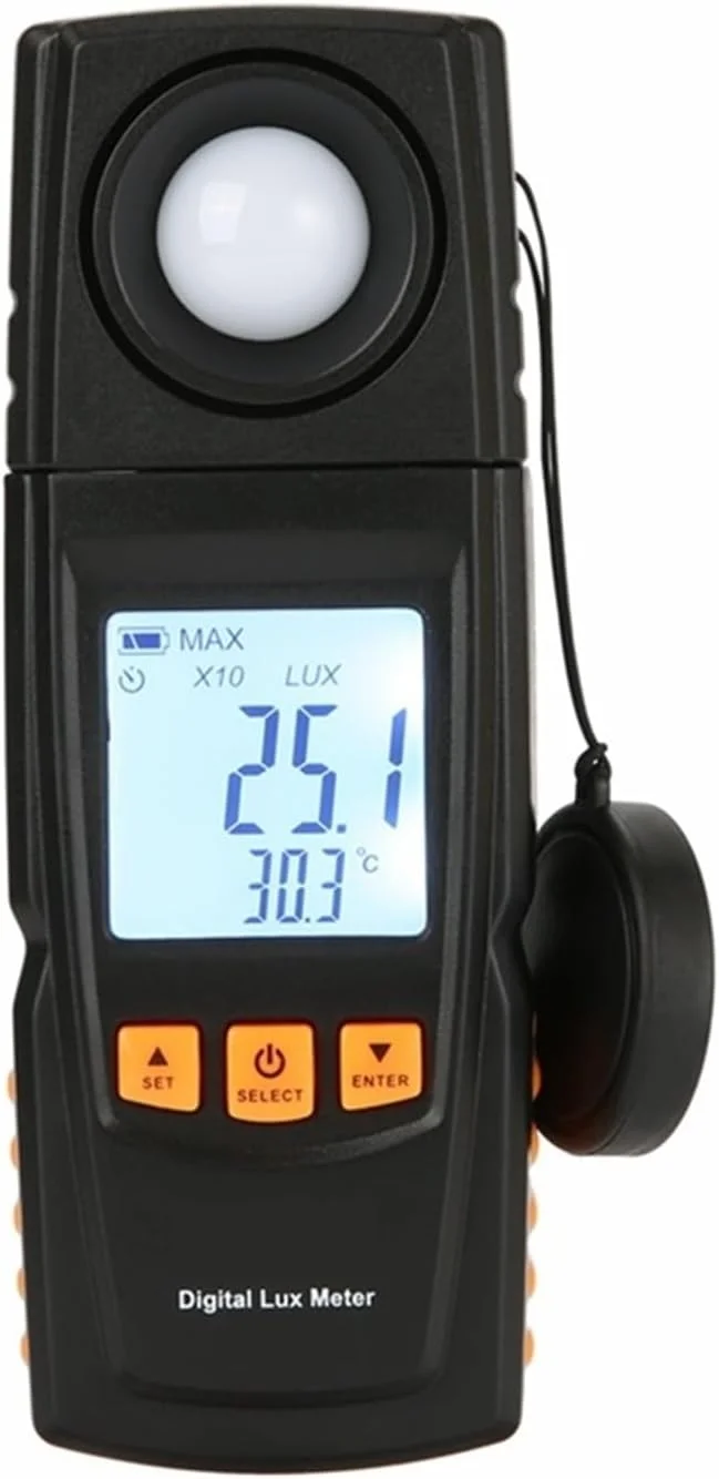 نور سنج، نور سنج قابل حمل با صفحه نمایش دیجیتال، تستر چند منظوره روشنایی 0～40℃ با پشتیبانی از تغییر محدوده خودکار