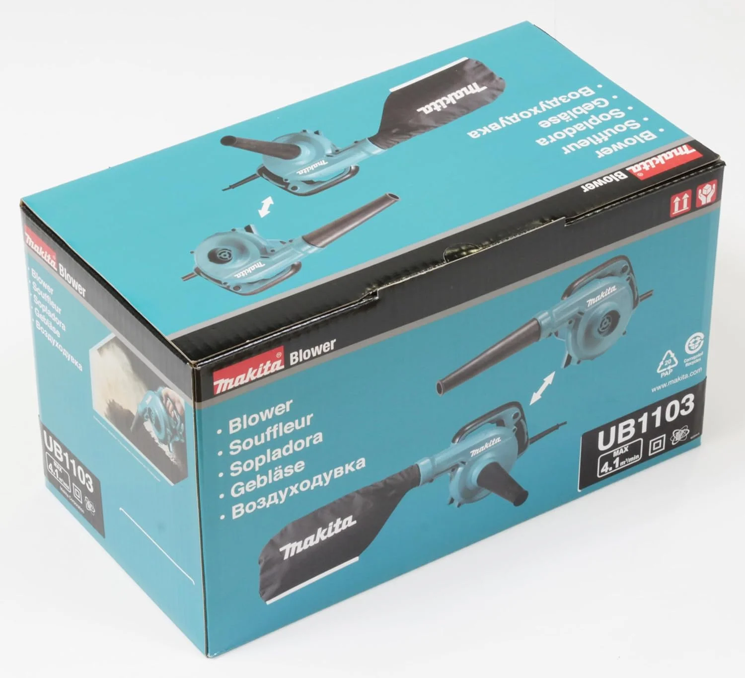 دمنده هوای برقی ماکیتا مدل UB1103 به همراه کیسه گرد و غبار، 600 وات