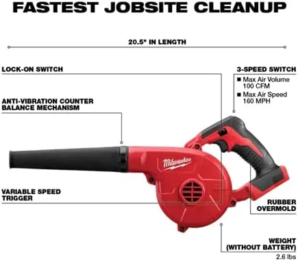 حراج دمنده برگ جمع کن شارژی کامپکت میلواکی مدل 0884-20 M18 با ولتاژ 18 ولت حراج دمنده برگ جمع کن شارژی کامپکت میلواکی مدل 0884-20 M18 با ولتاژ 18 ولت