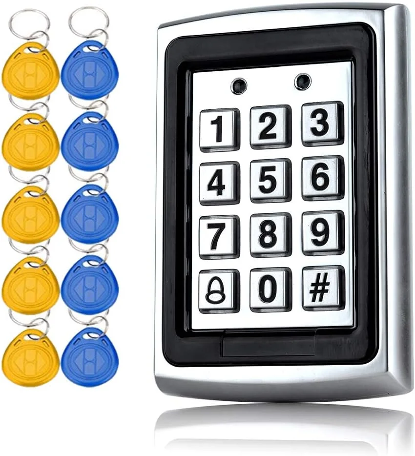 صفحه کلید کنترل دسترسی درب RFID یاویس 125 کیلوهرتز، بدنه فلزی با نور پس زمینه، سیستم ورود تک درب مستقل ویگند 26 + 10 عدد جاسوئیچی
