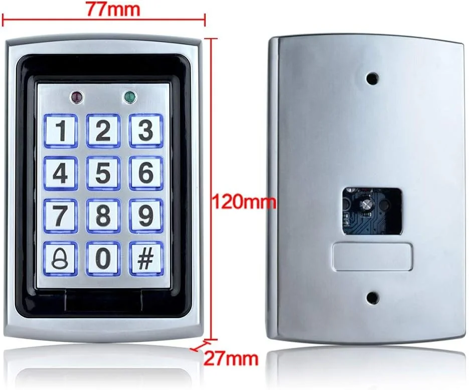 صفحه کلید کنترل دسترسی ضد آب فلزی RFID YAVIS برای کنترلر درب، مناسب فضای باز و داخل ساختمان، پشتیبانی از 1000 کاربر + پوشش ضد آب + 10 عدد جاسوئیچی صفحه کلید کنترل دسترسی ضد آب فلزی RFID YAVIS برای کنترلر درب، مناسب فضای باز و داخل ساختمان، پشتیبانی از 1000 کاربر + پوشش ضد آب + 10 عدد جاسوئیچی