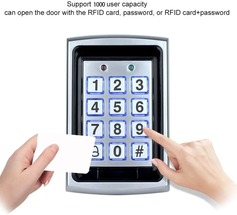 صفحه کلید کنترل دسترسی درب RFID یاویس 125 کیلوهرتز، بدنه فلزی با نور پس زمینه، سیستم ورود تک درب مستقل ویگند 26 + 10 عدد جاسوئیچی صفحه کلید کنترل دسترسی درب RFID یاویس 125 کیلوهرتز، بدنه فلزی با نور پس زمینه، سیستم ورود تک درب مستقل ویگند 26 + 10 عدد جاسوئیچی