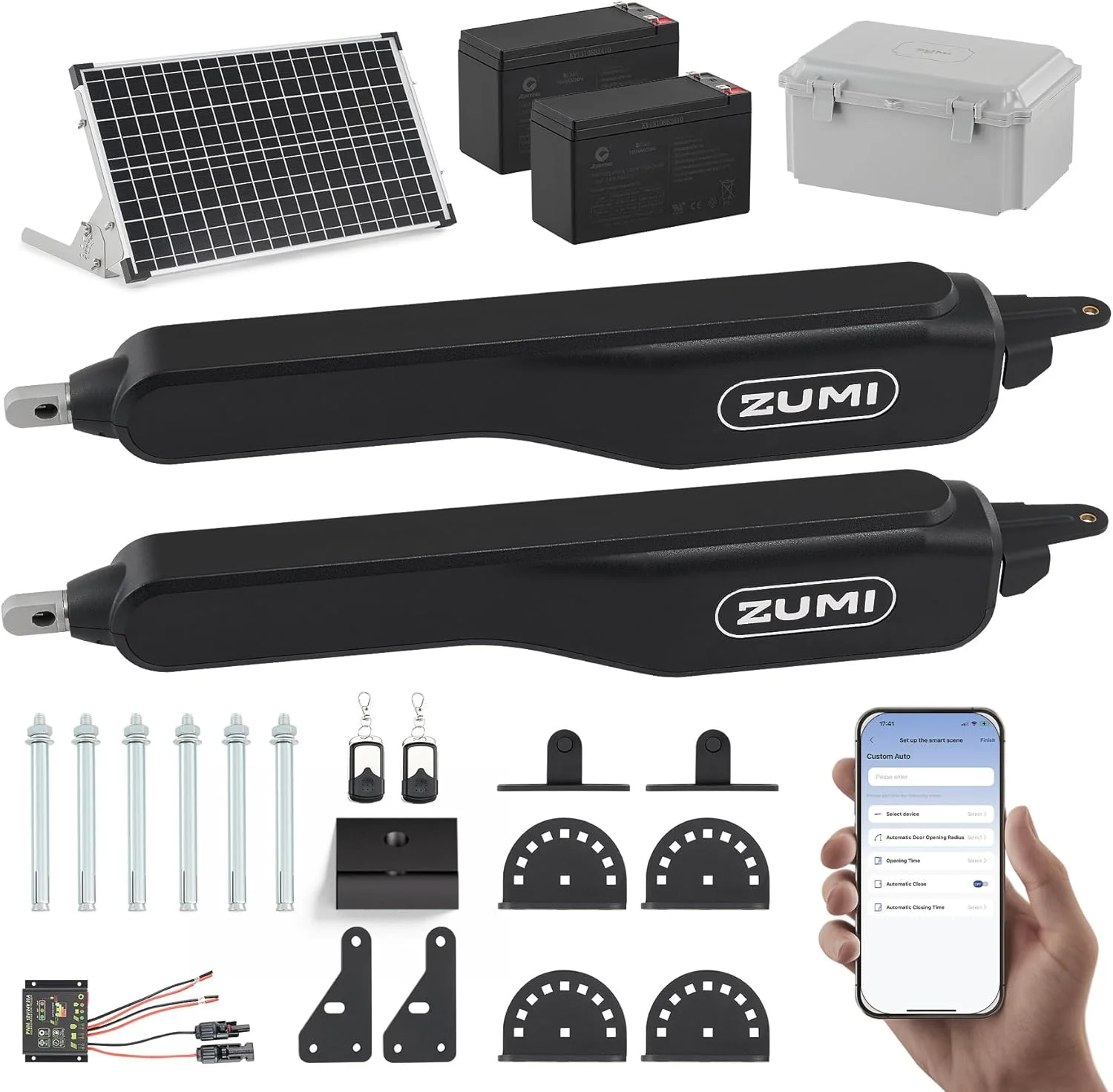 بازکننده درب خورشیدی هوشمند ZUMI برای درب های تا وزن 500 کیلوگرم و طول 6 متر، بازکننده درب اتوماتیک برقی با کنترل از طریق اپلیکیشن و ریموت کنترل برای درب ورودی خانه، باغ بازکننده درب خورشیدی هوشمند ZUMI برای درب های تا وزن 500 کیلوگرم و طول 6 متر، بازکننده درب اتوماتیک برقی با کنترل از طریق اپلیکیشن و ریموت کنترل برای درب ورودی خانه، باغ