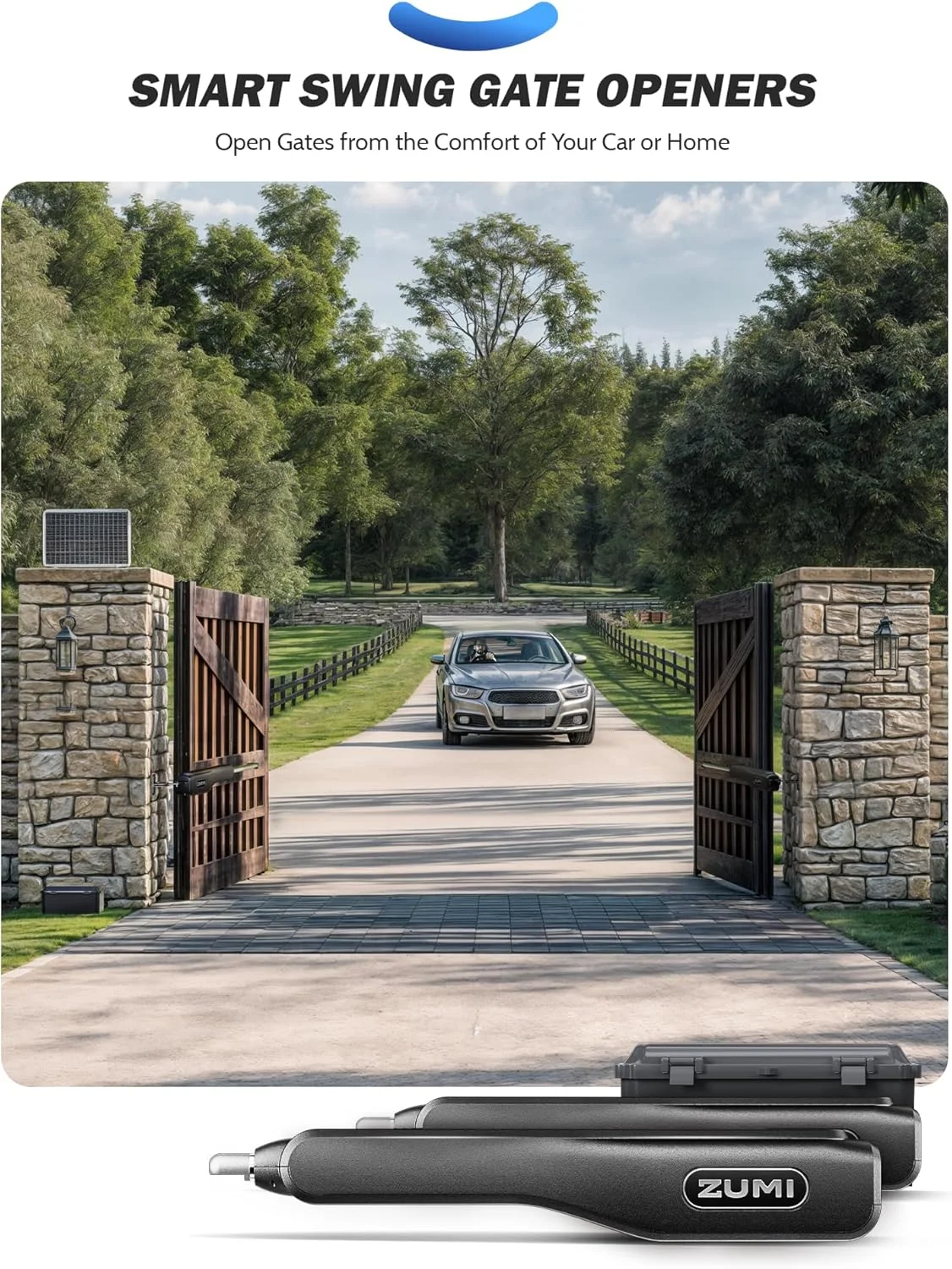 بازکننده درب خورشیدی هوشمند ZUMI برای درب های تا وزن 500 کیلوگرم و طول 6 متر، بازکننده درب اتوماتیک برقی با کنترل از طریق اپلیکیشن و ریموت کنترل برای درب ورودی خانه، باغ بازکننده درب خورشیدی هوشمند ZUMI برای درب های تا وزن 500 کیلوگرم و طول 6 متر، بازکننده درب اتوماتیک برقی با کنترل از طریق اپلیکیشن و ریموت کنترل برای درب ورودی خانه، باغ