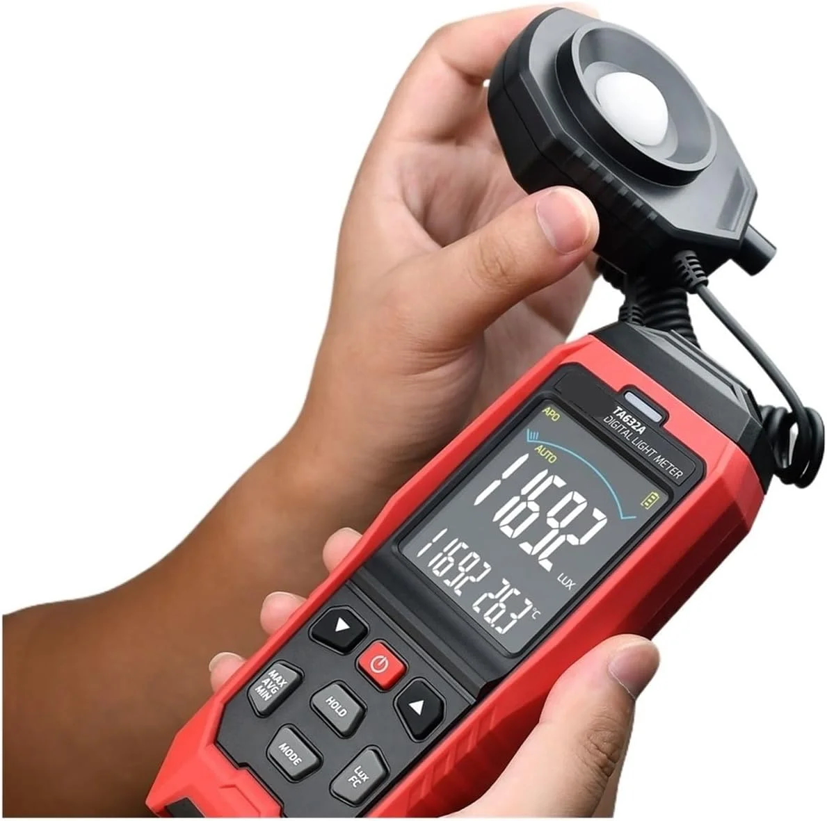 نورسنج TA632A نورسنج دیجیتال LCD، نورسنج لوکس دیجیتال، نورسنج دستی، فوتومتر، نورسنج لوکس 0-200000 لوکس