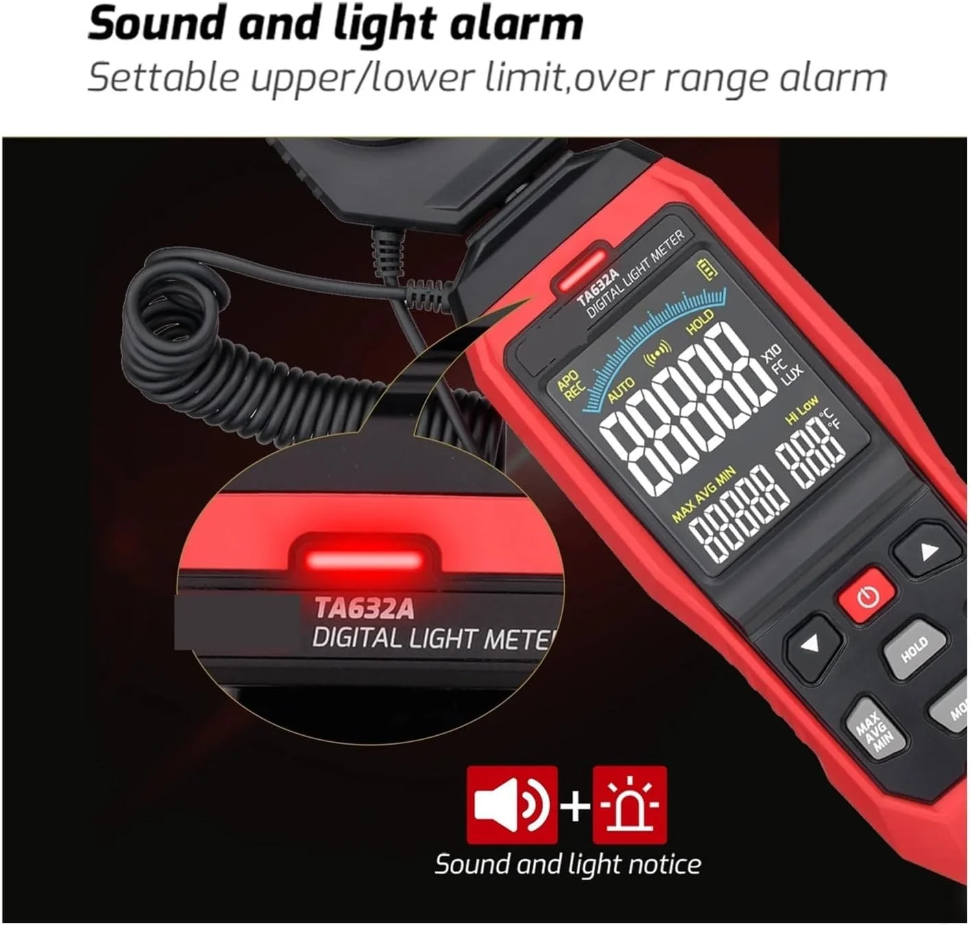 نورسنج TA632A نورسنج دیجیتال LCD، نورسنج لوکس دیجیتال، نورسنج دستی، فوتومتر، نورسنج لوکس 0-200000 لوکس نورسنج TA632A نورسنج دیجیتال LCD، نورسنج لوکس دیجیتال، نورسنج دستی، فوتومتر، نورسنج لوکس 0-200000 لوکس