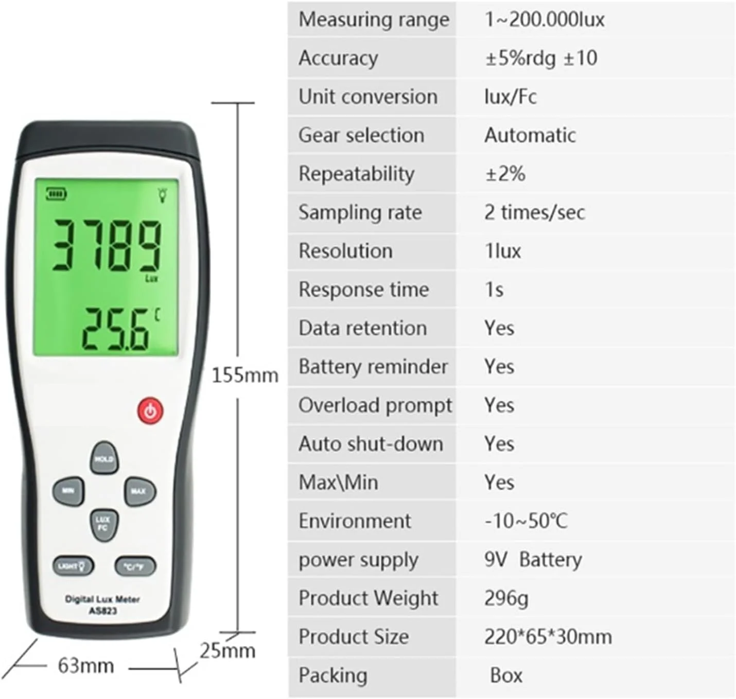 نورسنج دیجیتال دستی، لوکس متر روشنایی 200,000 لوکس/FC لومینومتر فوتومتر تستر نور نورسنج دیجیتال دستی، لوکس متر روشنایی 200,000 لوکس/FC لومینومتر فوتومتر تستر نور