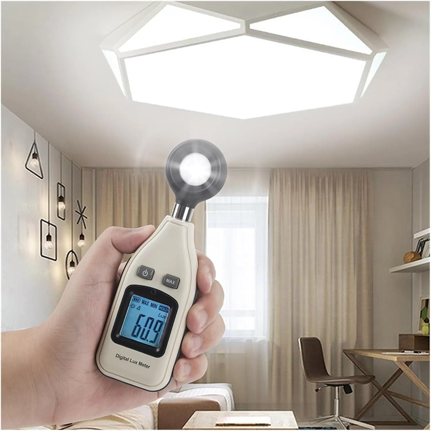 نور سنج، 5 عدد نور سنج دیجیتال کوچک قابل حمل با صفحه نمایش دیجیتال، نور سنج اتوماتیک با عملکرد نور پس زمینه صنعتی