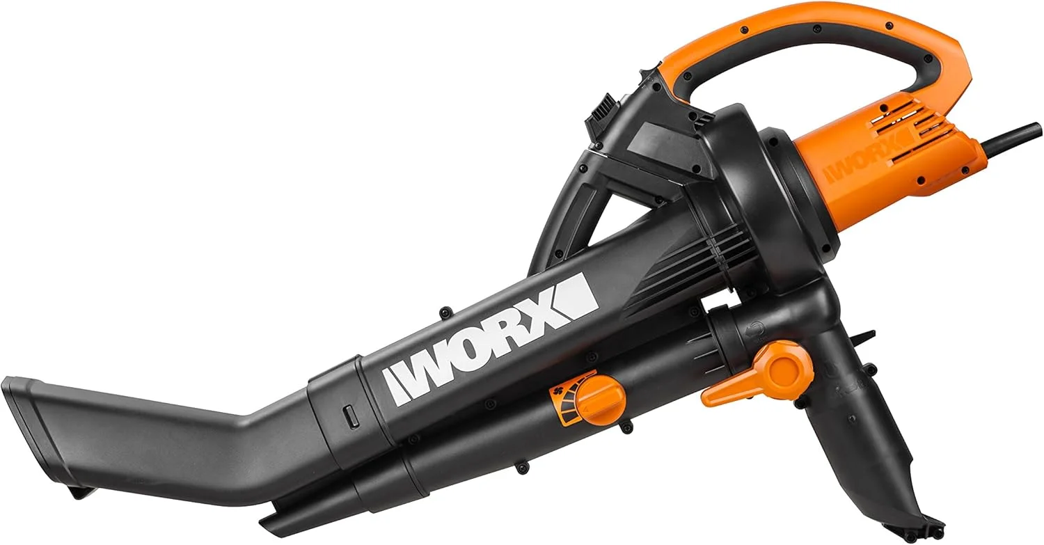 دستگاه دمنده، خردکن و مکنده باغی 3000 وات WORX WG505E برای پاکسازی برگ ها و سایر زباله ها از پاسیو، مشکی، کابل 10 متری دستگاه دمنده، خردکن و مکنده باغی 3000 وات WORX WG505E برای پاکسازی برگ ها و سایر زباله ها از پاسیو، مشکی، کابل 10 متری