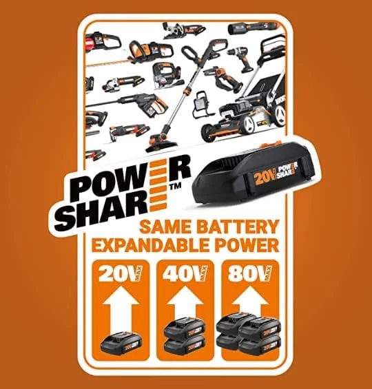 دمنده توربینی شارژی WORX WG584.9 2x20V (2.5Ah) Power Share، با حجم هوای 430 CFM دمنده توربینی شارژی WORX WG584.9 2x20V (2.5Ah) Power Share، با حجم هوای 430 CFM