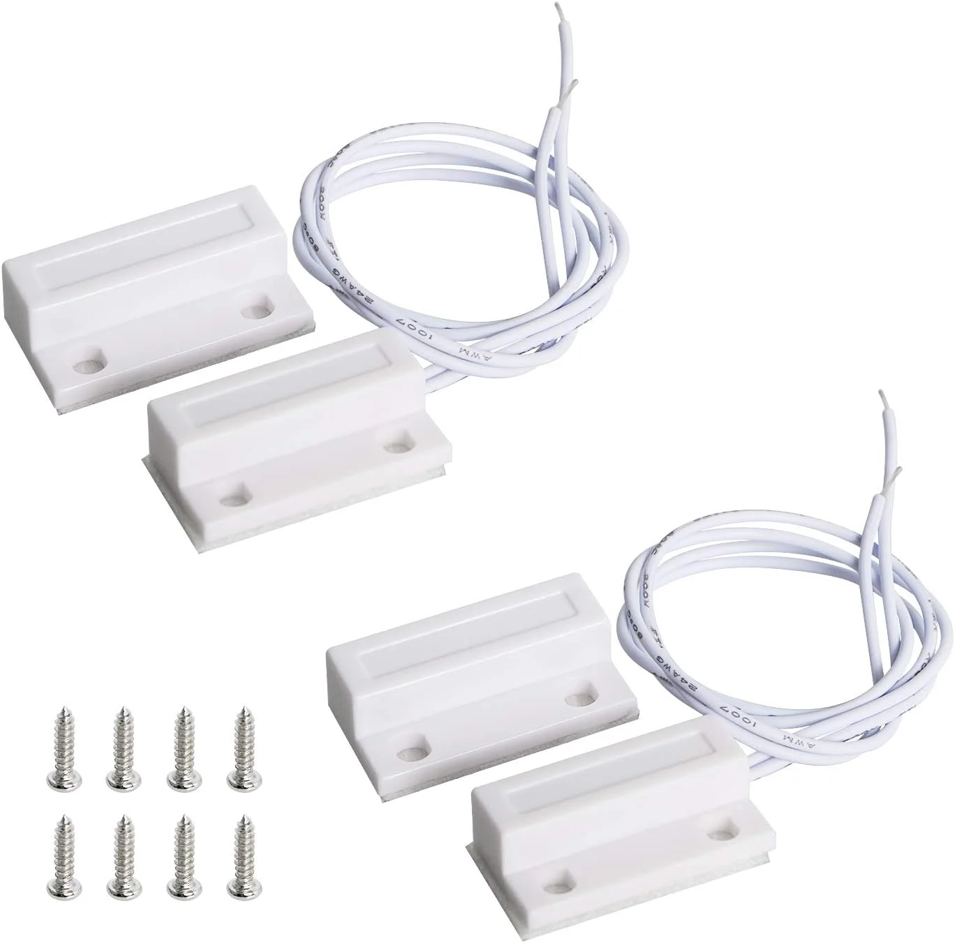 سنسور مغناطیسی درب و پنجره سیمی Aoje-Link RC-38A NC برای سیستم های کنترل دسترسی و دزدگیر اماکن، سفید، 2 عدد سنسور مغناطیسی درب و پنجره سیمی Aoje-Link RC-38A NC برای سیستم های کنترل دسترسی و دزدگیر اماکن، سفید، 2 عدد