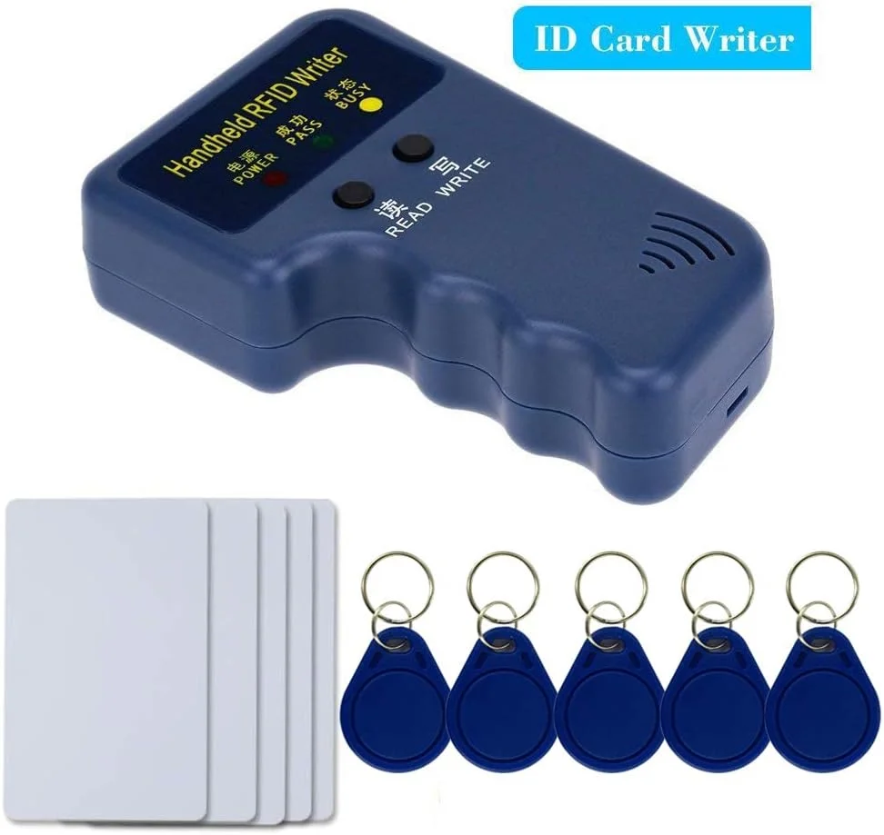 دستگاه کپی و خواننده RFID ساده Althiqahkey، دستگاه تکثیر کارت RFID 125 کیلوهرتز برای کنترل دسترسی درب با 4 کارت و 4 تگ جاکلیدی، آبی دستگاه کپی و خواننده RFID ساده Althiqahkey، دستگاه تکثیر کارت RFID 125 کیلوهرتز برای کنترل دسترسی درب با 4 کارت و 4 تگ جاکلیدی، آبی