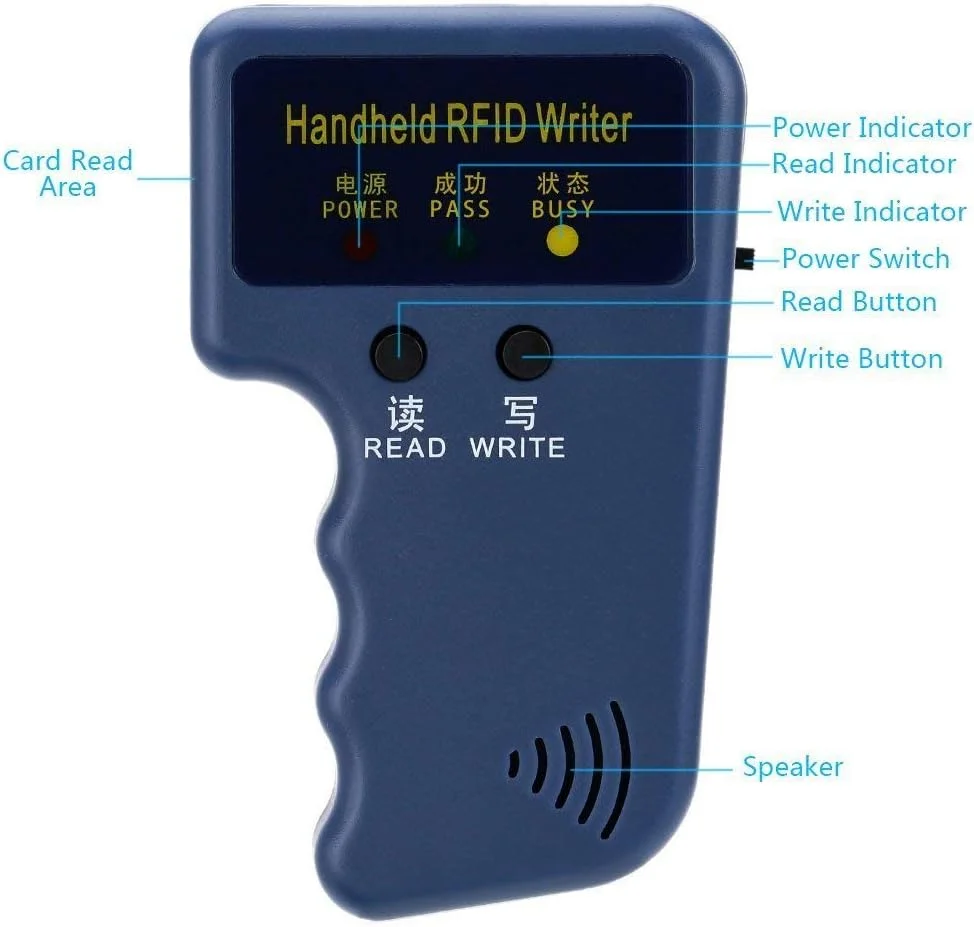 دستگاه کپی و خواننده RFID ساده Althiqahkey، دستگاه تکثیر کارت RFID 125 کیلوهرتز برای کنترل دسترسی درب با 4 کارت و 4 تگ جاکلیدی، آبی دستگاه کپی و خواننده RFID ساده Althiqahkey، دستگاه تکثیر کارت RFID 125 کیلوهرتز برای کنترل دسترسی درب با 4 کارت و 4 تگ جاکلیدی، آبی