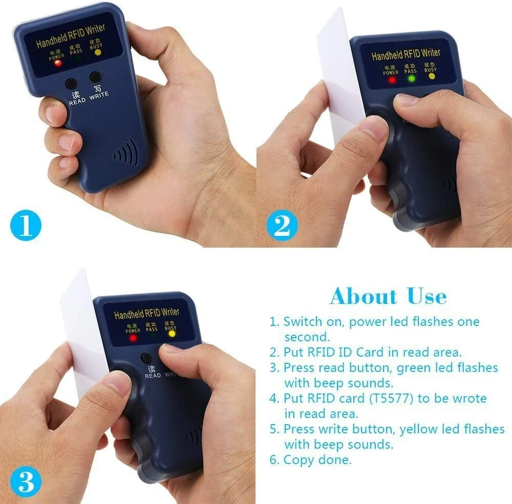 دستگاه کپی و خواننده RFID ساده Althiqahkey، دستگاه تکثیر کارت RFID 125 کیلوهرتز برای کنترل دسترسی درب با 4 کارت و 4 تگ جاکلیدی، آبی دستگاه کپی و خواننده RFID ساده Althiqahkey، دستگاه تکثیر کارت RFID 125 کیلوهرتز برای کنترل دسترسی درب با 4 کارت و 4 تگ جاکلیدی، آبی