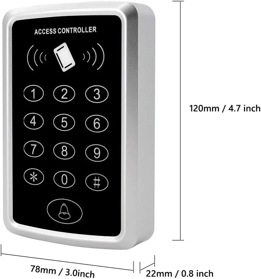 سیستم کنترل دسترسی درب الکترونیکی AMOCAM، صفحه کلید رمز عبور مستقل RFID EM ID 125 کیلوهرتز + 5 عدد جاکلیدی RFID برای امنیت ورودی خانه سیستم کنترل دسترسی درب الکترونیکی AMOCAM، صفحه کلید رمز عبور مستقل RFID EM ID 125 کیلوهرتز + 5 عدد جاکلیدی RFID برای امنیت ورودی خانه