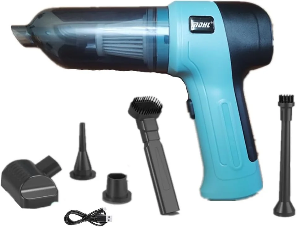 دمنده هوای فشرده 2 در 1 CHAINORA، دمنده گرد و غبار بی سیم، جاروبرقی مکنده قابل شارژ، برقی برای کامپیوتر/الکترونیک/کیبورد/دمنده/اسپری تمیز کننده گرد و غبار لپ تاپ