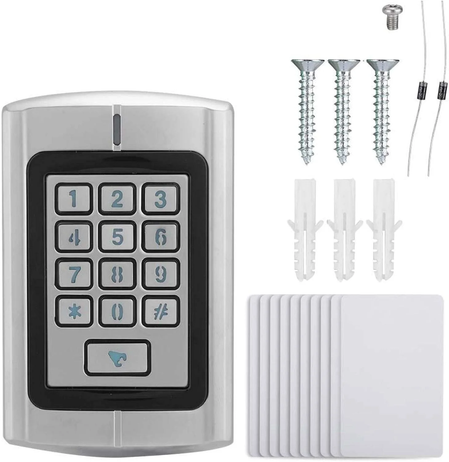 سیستم کنترل دسترسی کارت RFID با بدنه فلزی مقاوم، کارت خوان رمز عبور، تنظیم سطح امنیتی برای سیستم کنترل دسترسی (125Khz) سیستم کنترل دسترسی کارت RFID با بدنه فلزی مقاوم، کارت خوان رمز عبور، تنظیم سطح امنیتی برای سیستم کنترل دسترسی (125Khz)