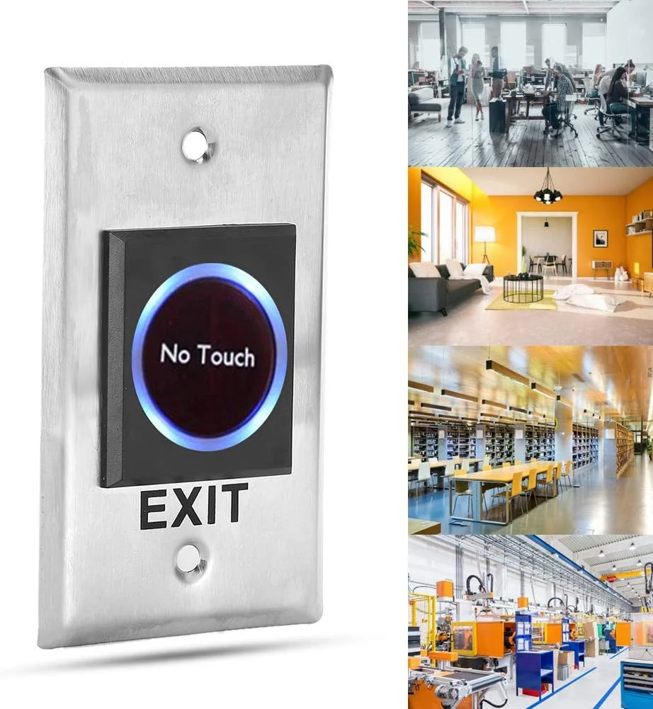 کلید سنسور Depisuta، نشانگر 2 رنگ LED، دکمه خروج بدون لمس DC12V سنسور مادون قرمز بدون تماس برای سیستم کنترل دسترسی برای قاب درب های مختلف