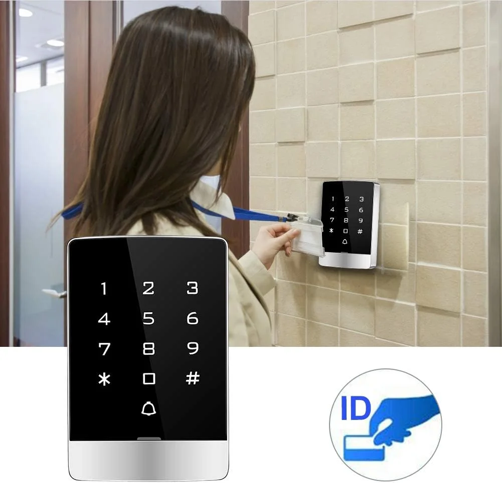 سیستم کنترل دسترسی درب ورودی، ویگند 26 بیتی T9 فلزی، دستگاه کنترل دسترسی صفحه کلید با نور پس زمینه غیر تماسی، برای پشتیبانی از کارت شناسایی و کارت IC در خانه و دفتر (کشیدن کارت شناسایی) Wzsydn