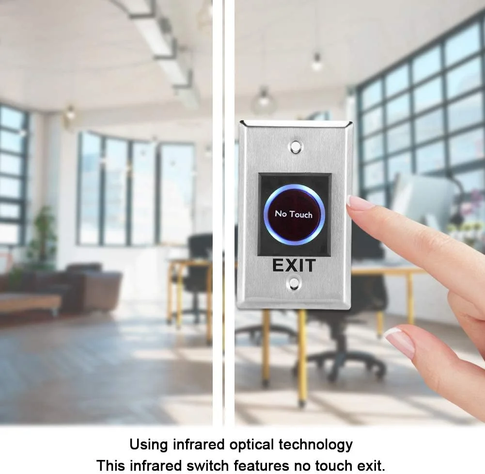 کلید سنسور Depisuta، نشانگر 2 رنگ LED، دکمه خروج بدون لمس DC12V سنسور مادون قرمز بدون تماس برای سیستم کنترل دسترسی برای قاب درب های مختلف