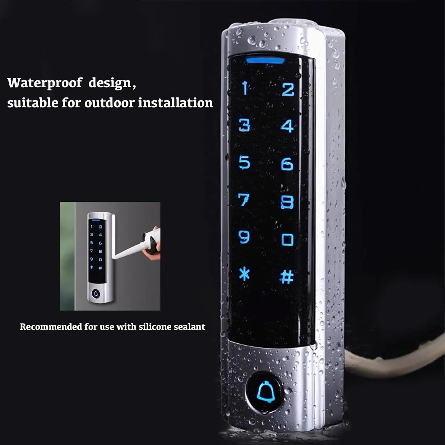 صفحه کلید کنترل دسترسی لمسی، صفحه کلید بازکننده درب ضد آب با رابط Wiegand 26 بیتی، پشتیبانی از 2000 کاربر و کارت RFID، سیستم کنترل دسترسی امنیتی ورودی 125 کیلوهرتز برای خانه، گاراژ، دفتر