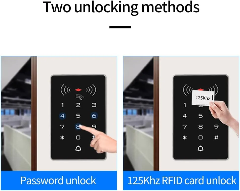 دستگاه کنترل دسترسی BSTUOKEY، کیت سیستم کنترل دسترسی درب، کارتخوان 125Khz با ظرفیت 2000 کاربر، ورودی و خروجی ویگند 26 بیتی، کارتخوان مجاورتی، بازکننده درب، صفحه کلید دیجیتال، 10 جاسوئیچی