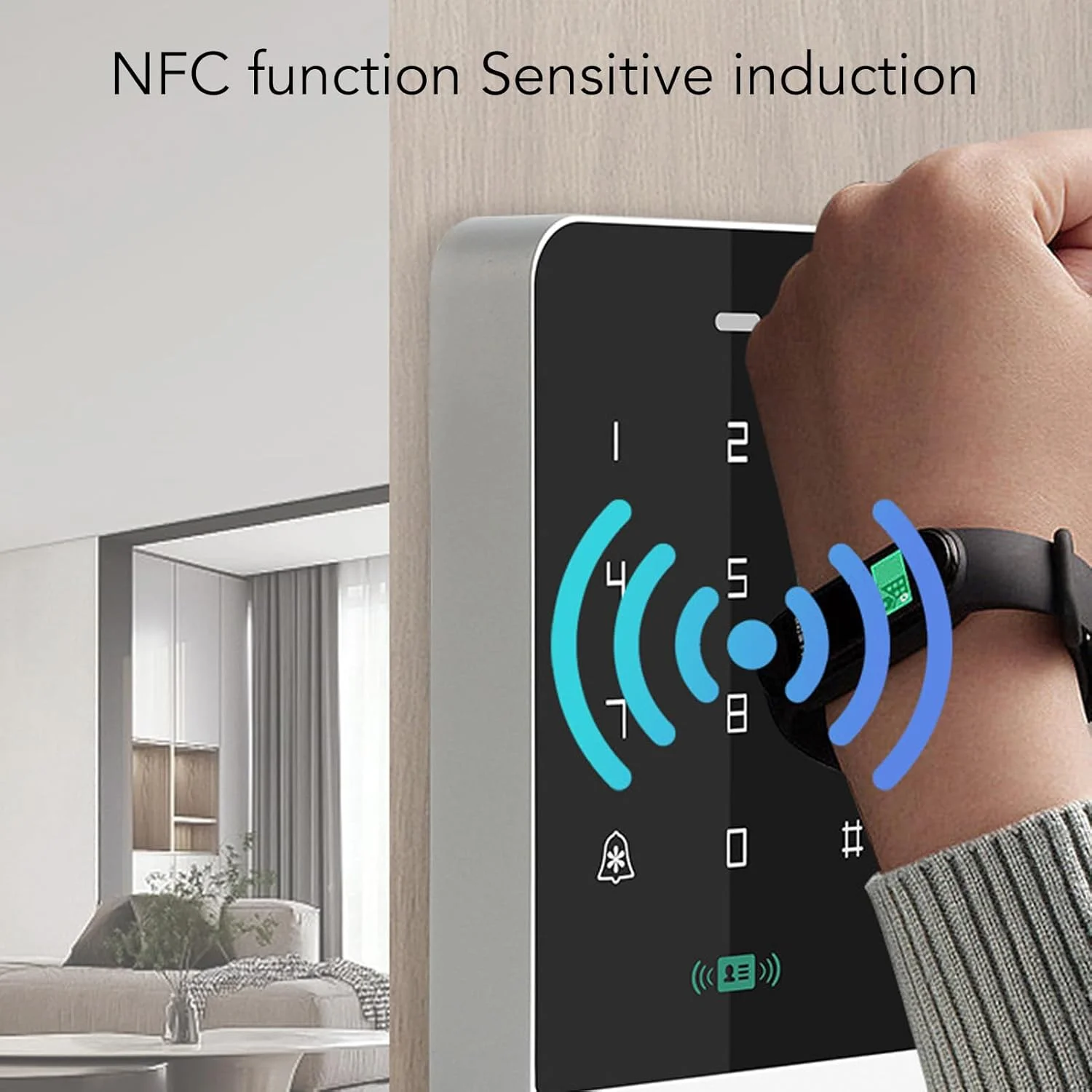 صفحه کلید کنترل دسترسی درب ضد آب BusoTh، سیستم کنترل دسترسی کارت شناسایی مجاورتی 125 کیلوهرتز، تنظیم تاخیر NFC، باز به طور معمول، ورود بدون کلید، صفحه کلید رمز عبور با پشتیبانی از 1000 کاربر