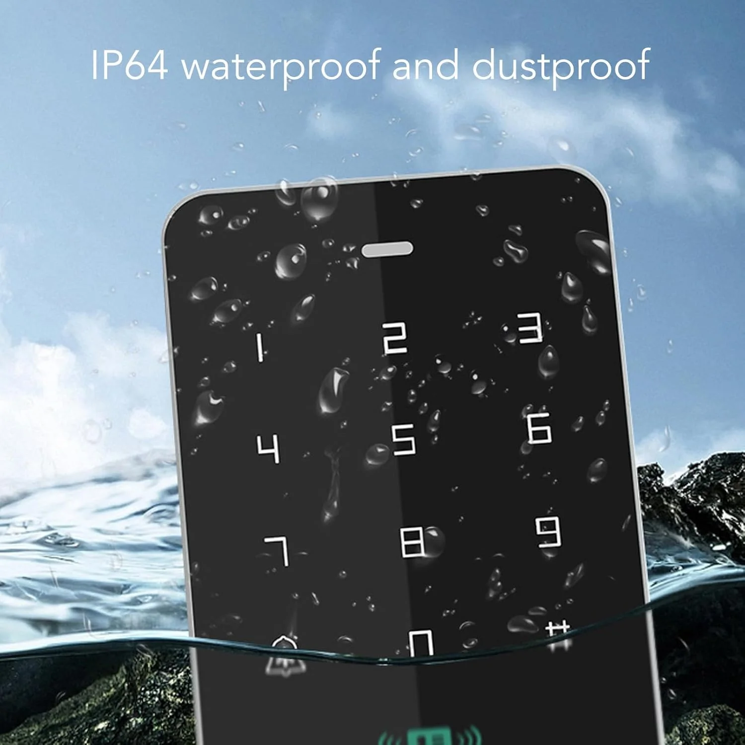 صفحه کلید کنترل دسترسی درب ضد آب BusoTh، سیستم کنترل دسترسی کارت شناسایی مجاورتی 125 کیلوهرتز، تنظیم تاخیر NFC، باز به طور معمول، ورود بدون کلید، صفحه کلید رمز عبور با پشتیبانی از 1000 کاربر