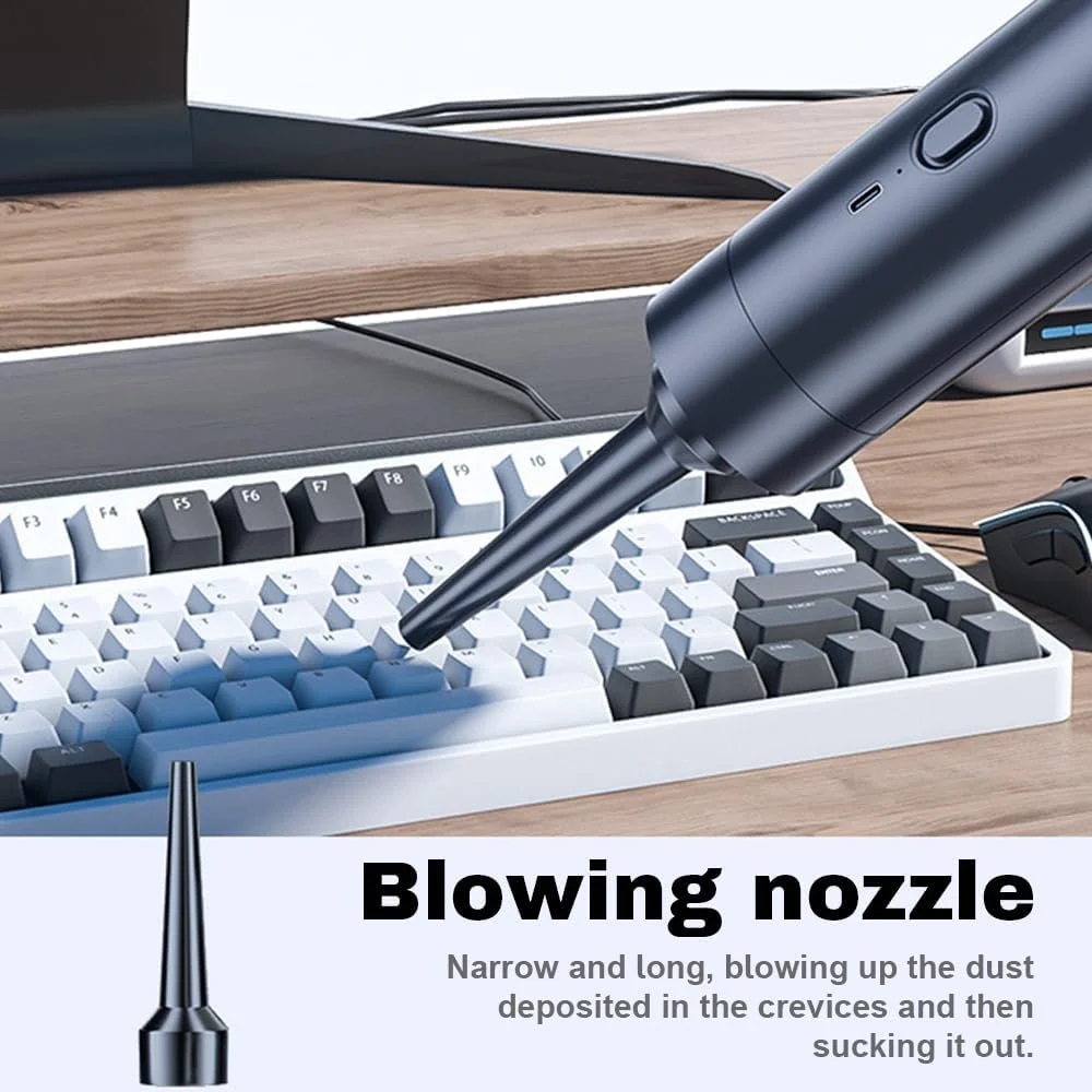 جاروبرقی دستی شارژی پپیسکی، دمنده 5000PA با قدرت بالا، گرد و غبار گیر چند منظوره، پمپ بادی، پشتیبانی از باد کردن، مکش، دمندگی و جاروبرقی برای تمیز کردن خانه، دفتر و ماشین
