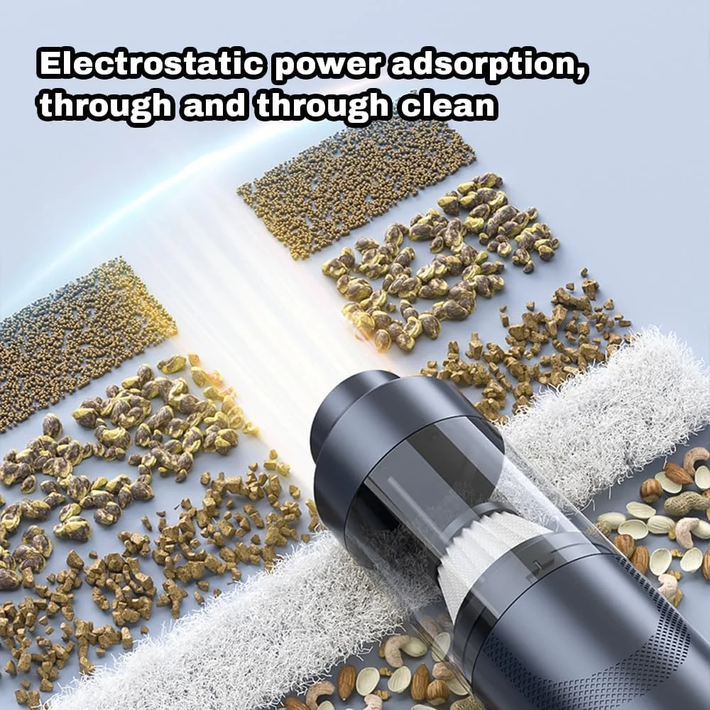 جاروبرقی دستی شارژی پپیسکی، دمنده 5000PA با قدرت بالا، گرد و غبار گیر چند منظوره، پمپ بادی، پشتیبانی از باد کردن، مکش، دمندگی و جاروبرقی برای تمیز کردن خانه، دفتر و ماشین