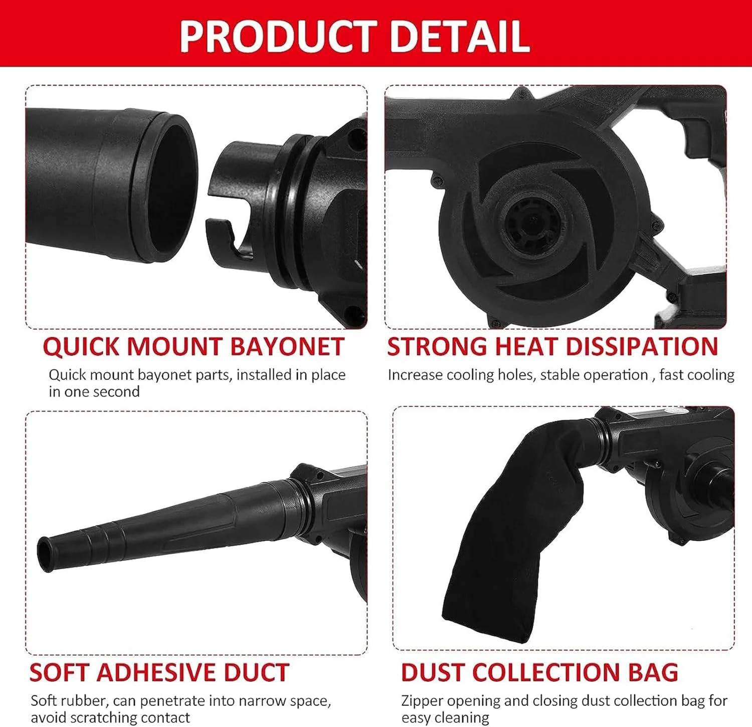 دمنده برگ بی سیم 2 در 1، دمنده برگ بی سیم، جارو و مکنده لیتیومی 21 ولت 6.0 آمپر، کیت ابزار برقی تمیز کننده دمنده هوا برای باغ با شلنگ مکش