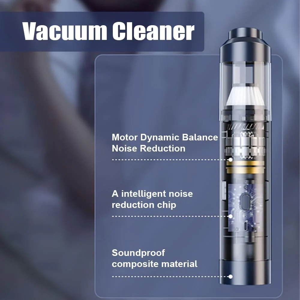 جاروبرقی دستی شارژی پپیسکی، دمنده 5000PA با قدرت بالا، گرد و غبار گیر چند منظوره، پمپ بادی، پشتیبانی از باد کردن، مکش، دمندگی و جاروبرقی برای تمیز کردن خانه، دفتر و ماشین