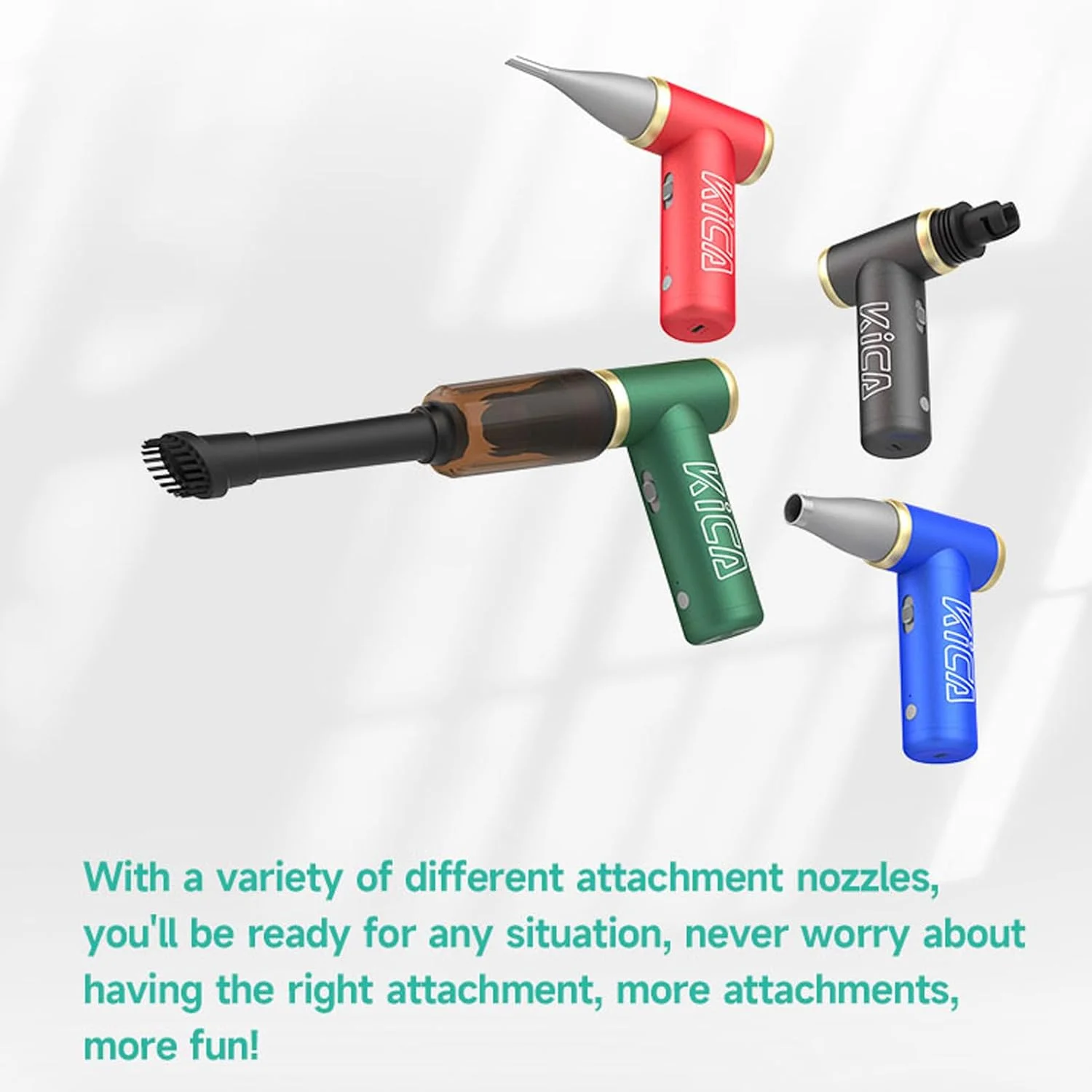 لوازم جانبی جاروبرقی و دمنده Kica برای جت فن 2/ جت فن 2S، مناسب برای تمیز کردن صفحه کلید، کامپیوتر، نظافت منزل و غیره، سازگار با جت فن 2S/جت فن 2