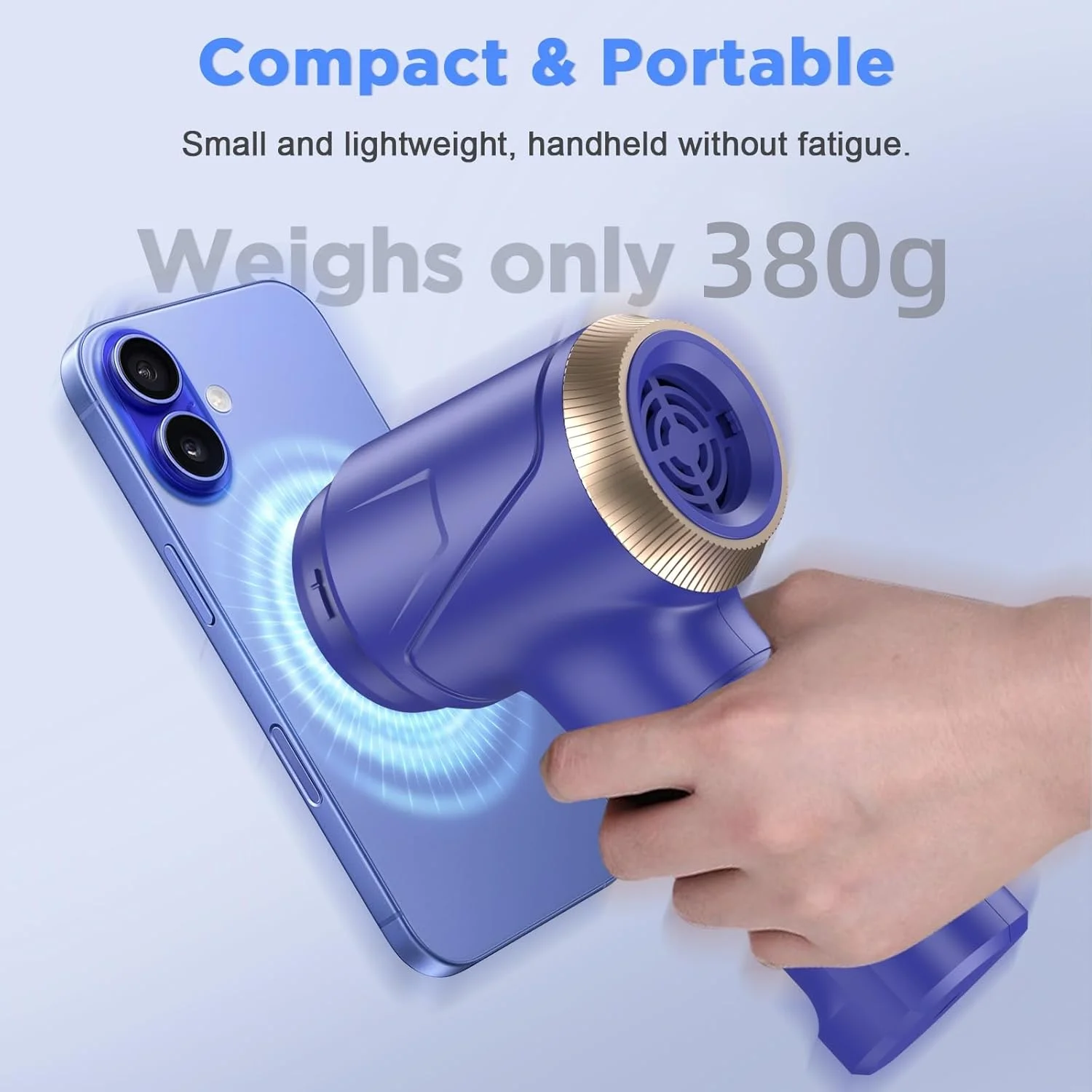 جاروبرقی دستی بی سیم، جاروبرقی قابل حمل 100 واتی برای خودرو و دمنده گرد و غبار هوا، جاروبرقی بی سیم قابل شارژ 12000PA دو حالته برای خانه/دفتر/موهای حیوانات خانگی/خودرو، کم صدا