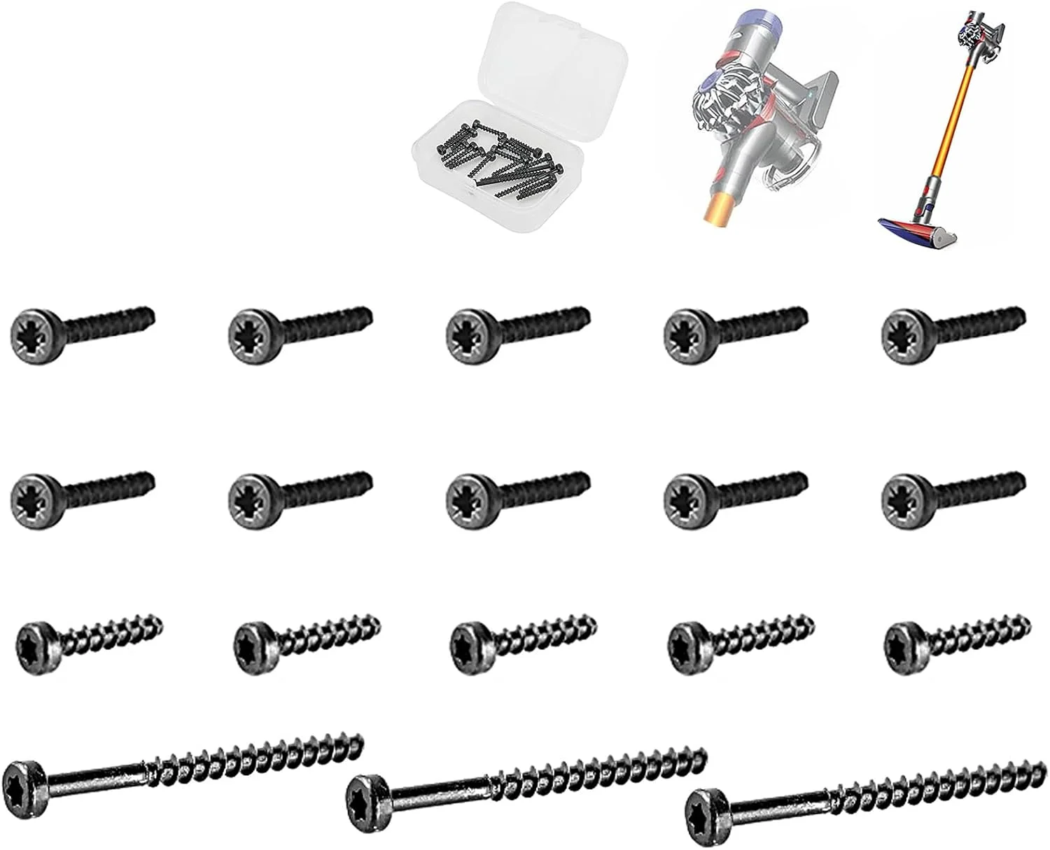 مجموعه 18 عددی پیچ KiimSin برای جاروبرقی های دایسون V6 V7 V8 V10 V11 SV09 SV10 SV11 SV12 SV14، پیچ های فیلیپس یونیورسال + پیچ T8 + پیچ بلند T8 برای دمنده سیکلون