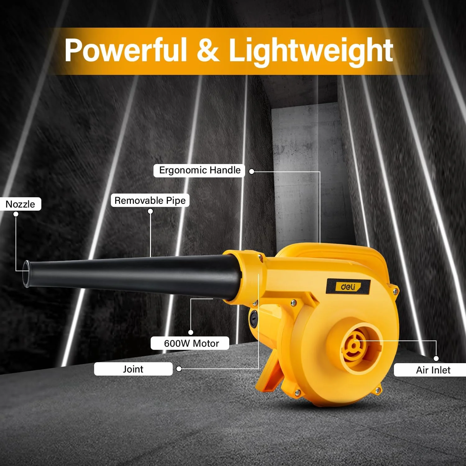 دمنده برقی دلی مدل DL-GF35-E1 با توان 600 وات و سرعت 15000 دور در دقیقه، دارای قفل سوییچ، 6 سرعت قابل تنظیم و عملکرد دوگانه دمنده و مکنده، مناسب برای تمیزکاری منزل، اداره، خودرو، کامپیوتر، گاراژ، پاسیو، باغ، برگ و زباله (2.5 متر مکعب در دقیقه) دمنده برقی دلی مدل DL-GF35-E1 با توان 600 وات و سرعت 15000 دور در دقیقه، دارای قفل سوییچ، 6 سرعت قابل تنظیم و عملکرد دوگانه دمنده و مکنده، مناسب برای تمیزکاری منزل، اداره، خودرو، کامپیوتر، گاراژ، پاسیو، باغ، برگ و زباله (2.5 متر مکعب در دقیقه)