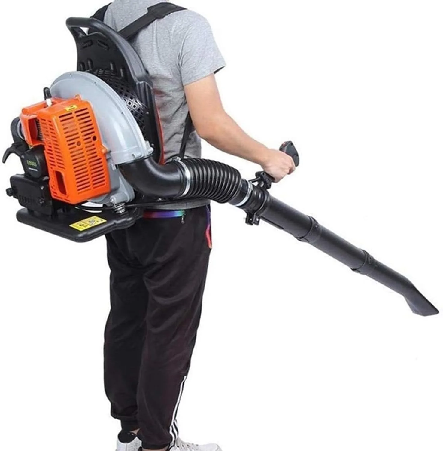 دمنده پشتی بنزینی 63.3 سی سی MOUNW، دمنده برگ قدرتمند با موتور خنک شونده با هوا، حجم هوای 0.3 متر مکعب بر ثانیه، 6800 دور در دقیقه، کارآمد و سبک برای خانه، کارخانه، باغ، جاده شهری