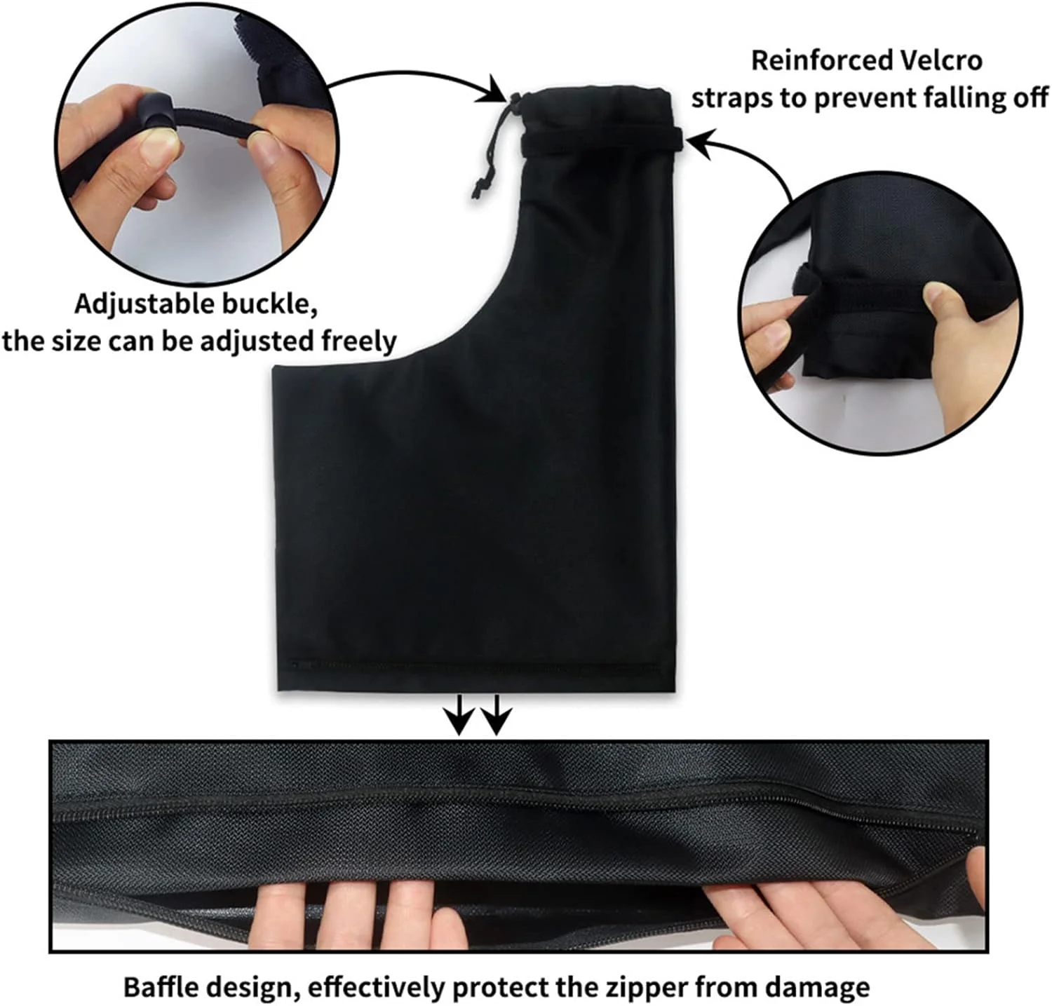 کیسه برگ جمع کن دمنده، 42.5x58 سانتی متر، کیسه جاروبرقی دمنده برگ با زیپ و دهانه بند کشی، کیسه جایگزین دمنده برگ