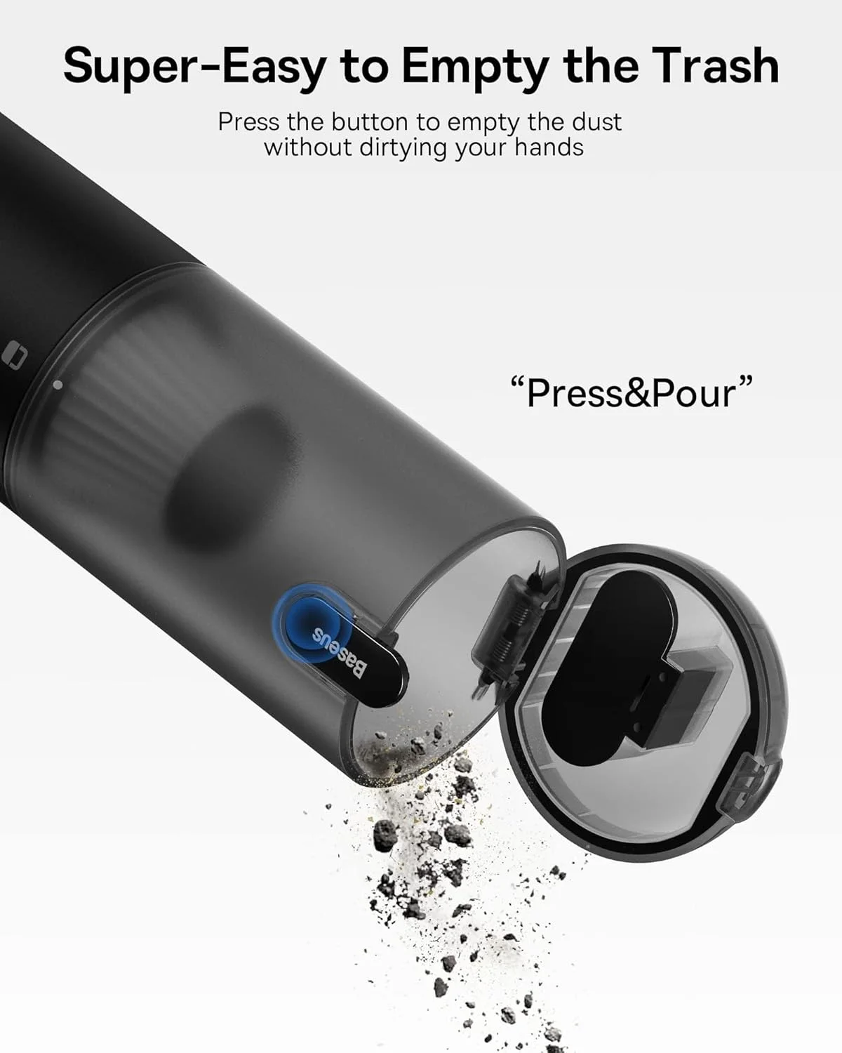 جاروبرقی خودرو بیسوس مدل A3 Lite با قدرت بالا، جاروبرقی دستی 12000PA با تخلیه آسان، شارژ سریع USB C، جاروبرقی دستی کوچک 4 در 1، دمنده هوا، پمپ باد و گردگیر برای خودرو، خانه و دفتر