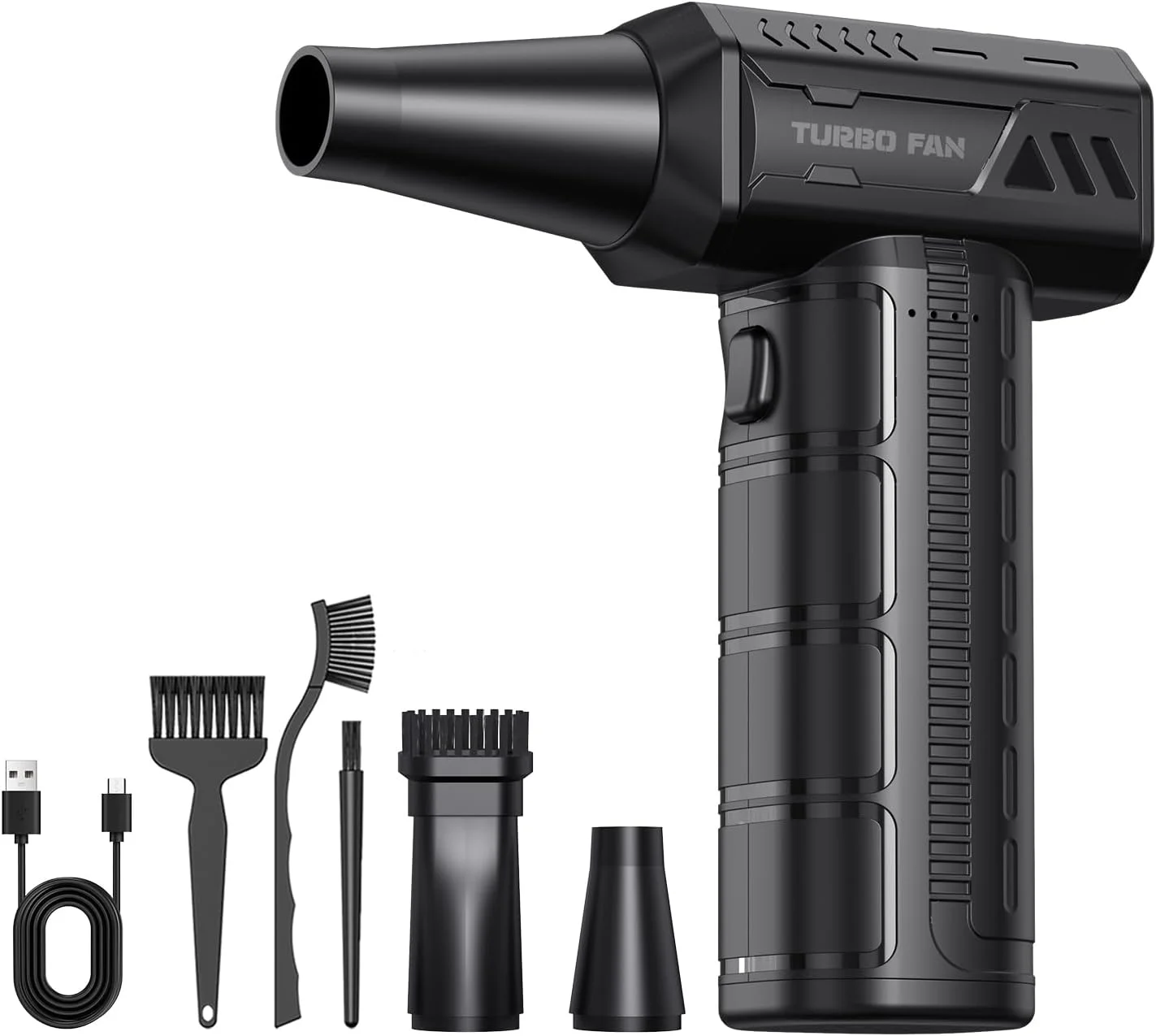 گردگیر هوای فشرده، گردگیر هوای برقی بی سیم فوق العاده قدرتمند 300000 دور در دقیقه، دمنده موتور براشلس قابل شارژ 10000 میلی آمپر ساعت، دمنده گردگیر فن توربو 3 سرعته قابل تنظیم برای کامپیوتر، خودرو، فضای باز و خانه